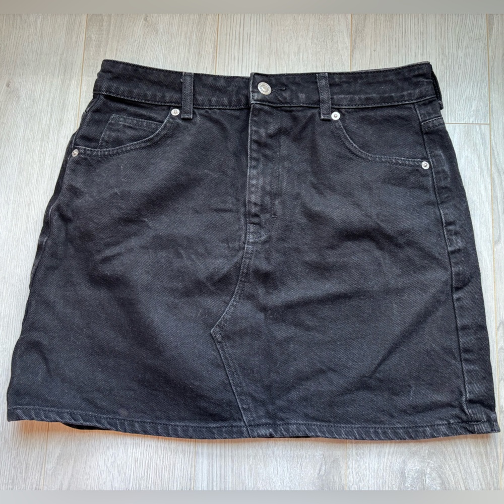 TOPSHOP | Classic Black Denim Skirt 8